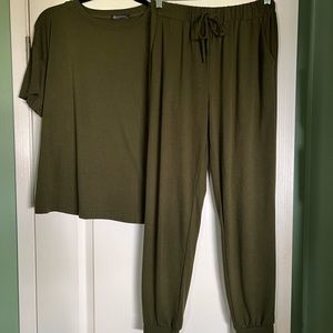 Comfy two piece loungewear.